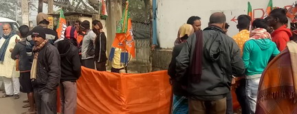 বিজেপির যুব মোর্চার পথসভার মঞ্চ পুড়িয়ে দেয়ার অভিযোগ শাসকদল তৃণমূল কংগ্রেসের বিরুদ্ধে