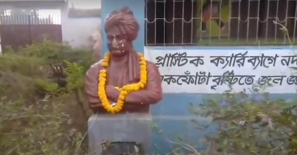 রাতের অন্ধকারে দুষ্কৃতীদের দ্বারা মনীষীদের মূর্তি ভাঙ্গা কে কেন্দ্র করে এলাকায় চাঞ্চল্য