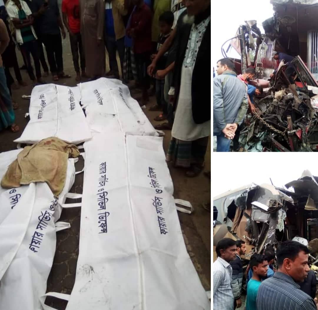 সিলেটে ২ বাসের মুখোমুখি সংঘর্ষে নিহত ১১।। আহত অর্ধশত