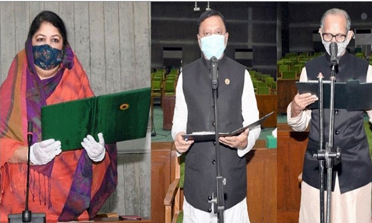 বিনা প্রতিদ্বন্দ্বিতায় নির্বাচিত এমপি হিসেবে শপথ নিলেন মিন্টু ও হাসেম খান