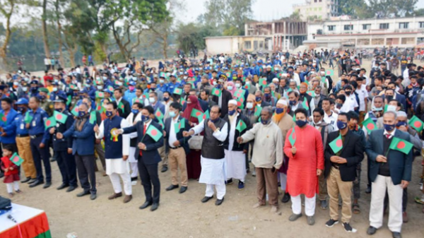 বাগমারায় সুবর্ণজয়ন্তীতে শপথ নিলেন হাজারো মানুষ