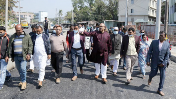 রাজশাহী নগরজুড়ে চলছে উন্নয়নের কর্মযজ্ঞ, পরিদর্শনে মেয়র লিটন