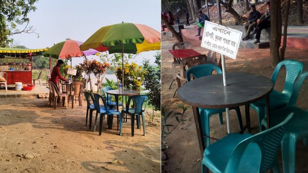 রাজশাহীর পদ্মা পাড়ে চেয়ার ভাড়া নৈরাজ্য