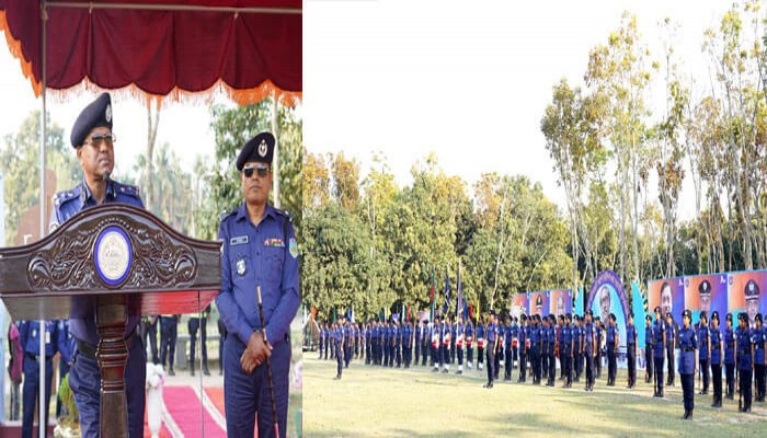 রাজশাহী জেলা পুলিশের মোবিলাইজেশন কন্টিনজেন্ট ক্যাম্প প্রশিক্ষণের সমাপণী কুচকাওয়াজ অনুষ্ঠিত