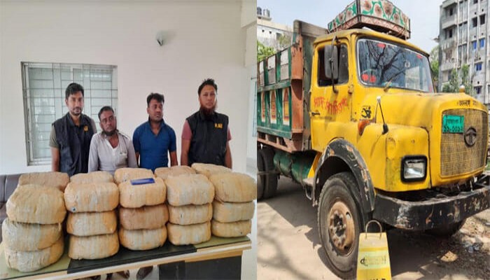 টাঙ্গাইলে গাঁজাসহ মাদক কারবারী গ্রেফতার ২, ট্রাক জব্দ