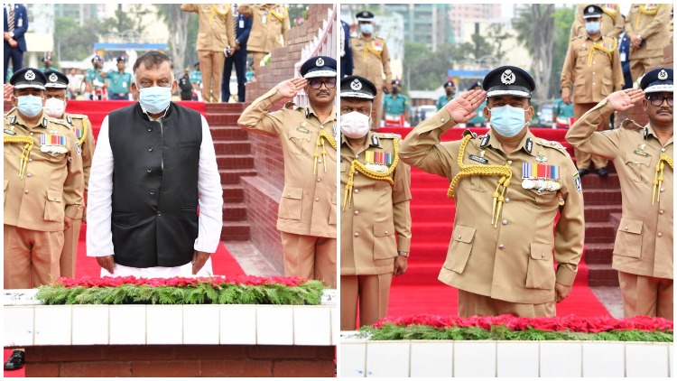 মহান স্বাধীনতা ও জাতীয় দিবস উপলক্ষে শহীদ পুলিশ সদস্যদের প্রতি শ্রদ্ধা জানালেন স্বরাষ্ট্রমন্ত্রী, আইজিপি