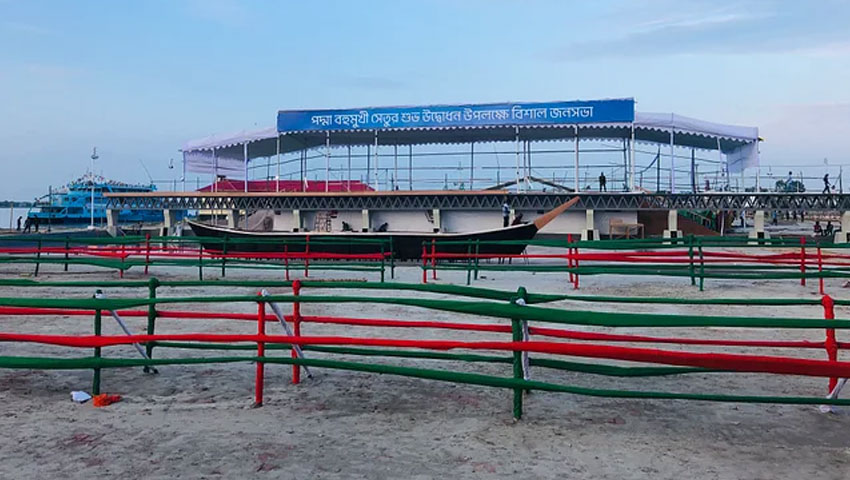 পদ্মা সেতুর আদলেই হচ্ছে উদ্বোধনী মঞ্চ,জনসভায় অংশ নিতে ব্যাপক প্রস্তুতি