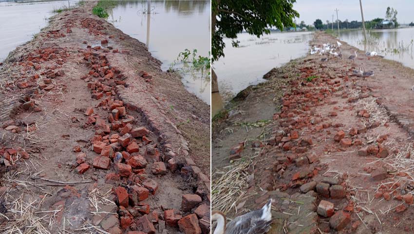সুনামগঞ্জ পৌরশহরসহ জেলার সবকটি উপজেলায় বন্যার পানি নামলেও দুর্ভোগে মানুষ