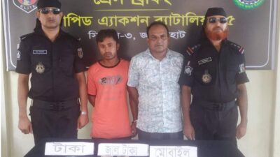 র‍্যাবের অভিযানে রাজশাহী এবং জয়পুরহাট  বিপুল পরিমান বিস্ফোরক দ্রব্যসহ দু’জন আটক