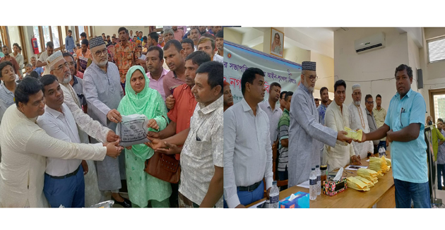 গোদাগাড়ীতে কৃষকদের মাঝে বীজ ও পূজা মন্ডপে আর্থিক অনুদান প্রদান