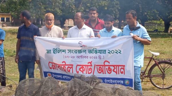 শিবগঞ্জে আড়াই লাখ টাকার জাল ধ্বংস
