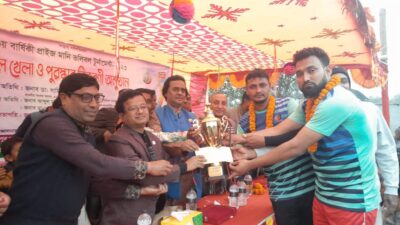 বিনোদপুর কে হারিয়ে কানসাট বঙ্গবন্ধু ভলিবল দল চ্যাম্পিয়ন