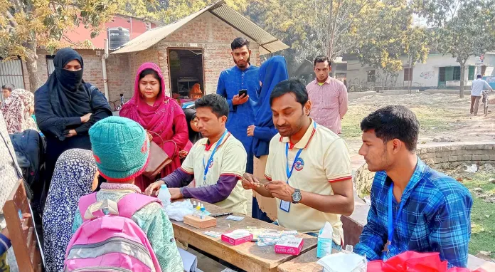 শিবগঞ্জে বিনামূল্যে রক্তের গ্রুপ নির্ণয়