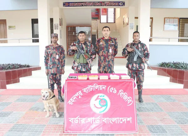 রহনপুর ৫৯ বিজিবি ১২ কেজি বিস্ফোরক দ্রব্য উদ্ধার