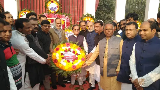 চাঁপাইনবাবগঞ্জে ভাষা শহিদদের শ্রদ্ধা জানালো আওয়ামী লীগ