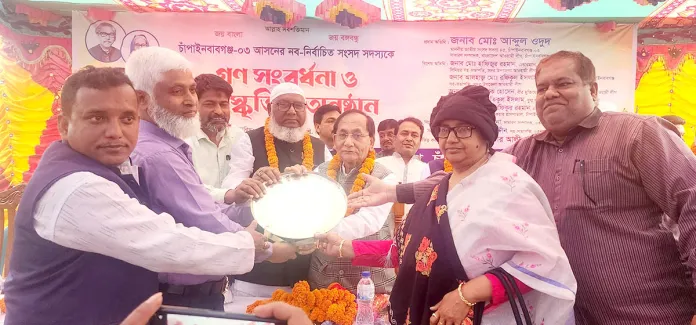 চাঁপাইনবাবগঞ্জ পৌরসভায় দেড় হাজার কোটি টাকার উন্নয়ন কাজ হবে : সংবর্ধনা সভায় আব্দুল ওদুদ এমপি