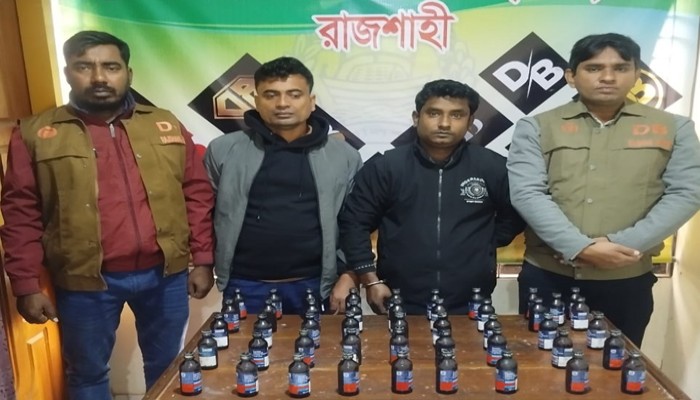 বাঘায় অর্ধশত বোতল ফেনসিডিল-সহ দুই মাদক কারবারী গ্রেফতার