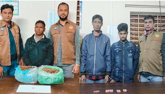মহানগরীতে গাঁজা, ইয়াবা ও ট্যাপেন্টাডল ট্যাবলেট-সহ গ্রেফতার-৩