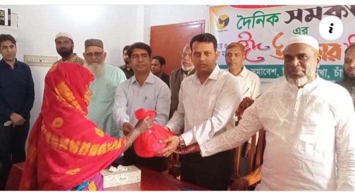 শিবগঞ্জে ঈদ উপহার পেল দেড় শতাধিক দুস্থ পরিবার