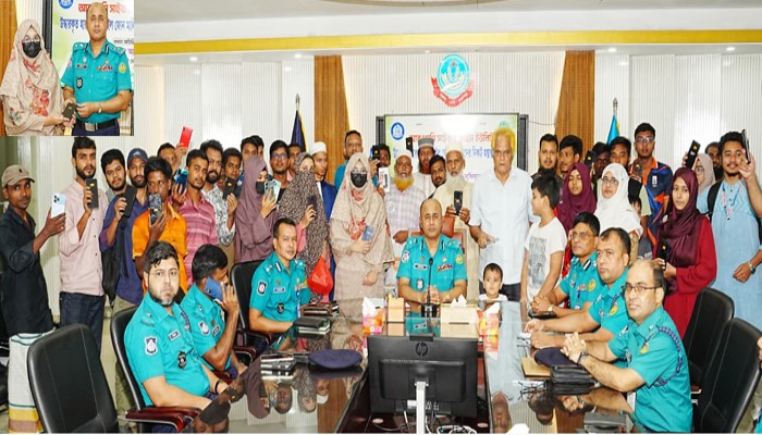 ৭৫টি হারানো মোবাইল ফোন প্রকৃত মালিকদের হাতে তুলে দিলেন আরএমপি পুণলশ কমিশনার